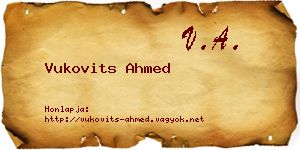 Vukovits Ahmed névjegykártya